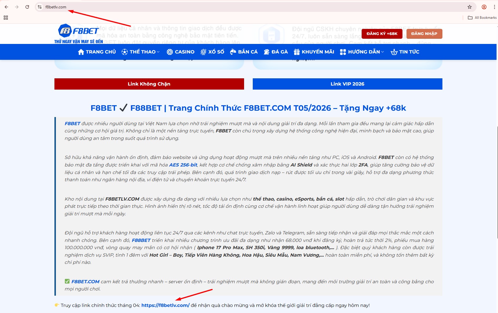 Link F8BET an toàn không chặn